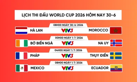VTV3 VTV6 trực tiếp bóng đá World Cup hôm nay 30/6