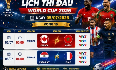 VTV3 VTV6 trực tiếp bóng đá World Cup hôm nay 5/7/2026