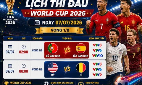 VTV3 VTV6 trực tiếp bóng đá World Cup hôm nay 7/7/2026