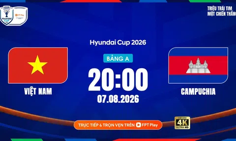 VTV6 trực tiếp bóng đá Việt Nam vs Campuchia AFF Cup 2026 20h00 hôm nay 7/8/2026
