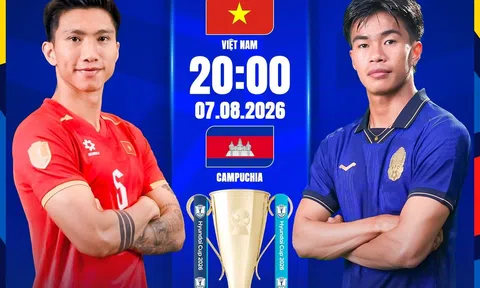 Trực tiếp bóng đá Việt Nam vs Campuchia AFF Cup 2026 20h00 hôm nay 7/8/2026 trên VTV6