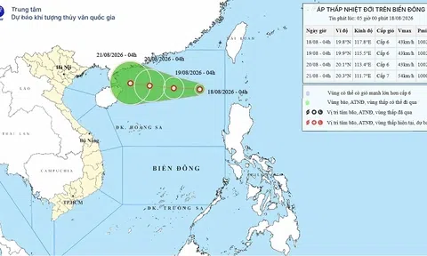 Xuất hiện áp thấp nhiệt đới trên Biển Đông, gió giật cấp 8