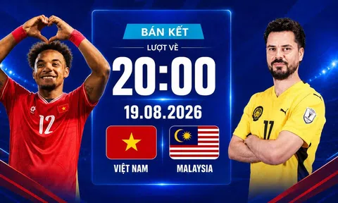 Trực tiếp bóng đá Việt Nam vs Malaysia AFF Cup 2026 20h00 hôm nay 19/8/2026