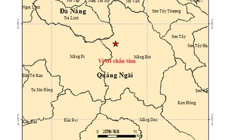 Sáng 21/9, liên tiếp xảy ra 4 trận động đất ở Đà Nẵng và Quảng Ngãi