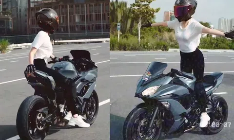 Vụ chạy mô tô không tay: Công an mời người mẫu Ngọc Trinh làm việc