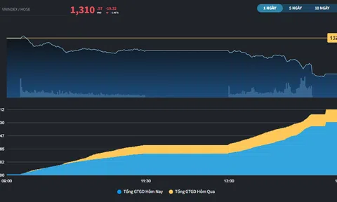 Thị trường có chuỗi 4 phiên giảm, lùi gần về mốc 1.300 điểm
