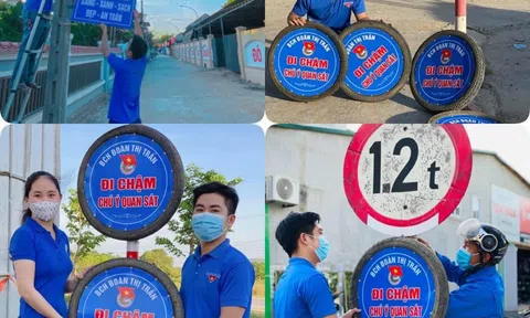 Hành trình thứ hai của lốp xe: Tái chế lốp xe cũ thành biển tuyên truyền giáo dục pháp luật