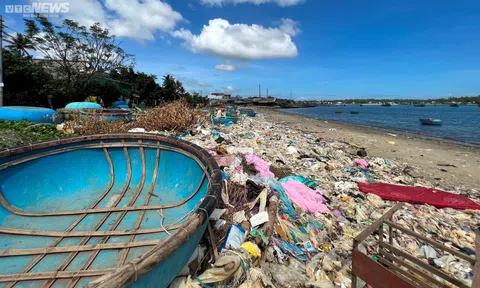 Quảng Ngãi: Hàng trăm mét bờ biển tràn ngập rác thải