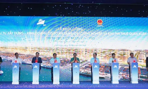 Thủ tướng Phạm Minh Chính dự lễ Khởi công Dự án Khu phi thuế quan tại Hải Phòng