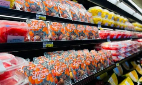 Gần 20 tấn vải tươi Việt Nam được bày bán tại các hệ thống siêu thị lớn của Hoa Kỳ