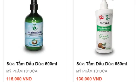 Thu hồi sữa tắm dầu dừa của Coconut Cosmetic Bến Tre do không đạt chất lượng