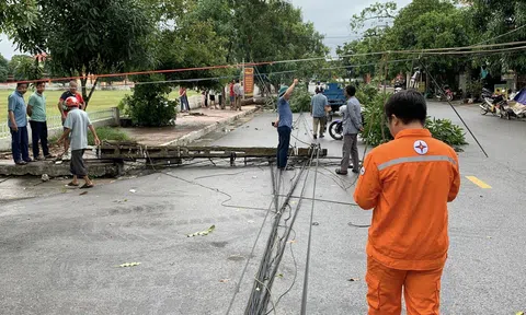 Hà Tĩnh: Mưa lớn kèm lốc xoáy làm nhà dân bị tốc mái, cây cối, cột điện gãy đổ