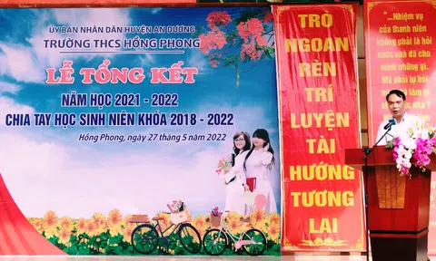 Trường THCS Hồng Phong (Hải Phòng) tổng kết năm học 2021 - 2022
