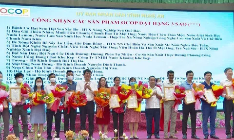 Nghệ An: Công bố sản phẩm OCOP đạt sao 2021