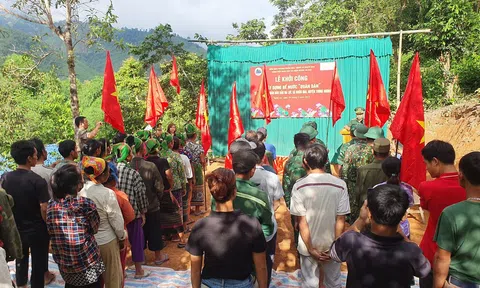 Tương Dương (Nghệ An): Xây dựng bể nước "quân dân" cung cấp nước sạch cho người dân bản Na Lợt, xã Nhôn Mai