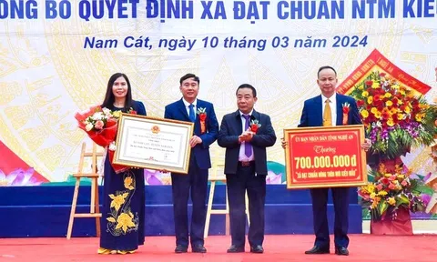 Xã Nam Cát (huyện Nam Đàn) đạt chuẩn nông thôn mới kiểu mẫu