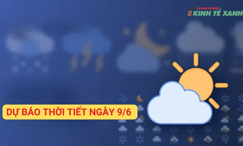 Dự báo thời tiết ngày 9/6, Bắc Bộ và Nam Bộ có mưa lớn kèm dông