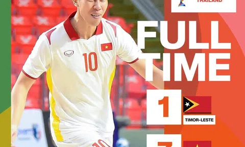 Lượt trận 2 Vô địch Futsal Đông Nam Á 2022: Futsal Việt Nam đè bẹp Timor Leste 7-1