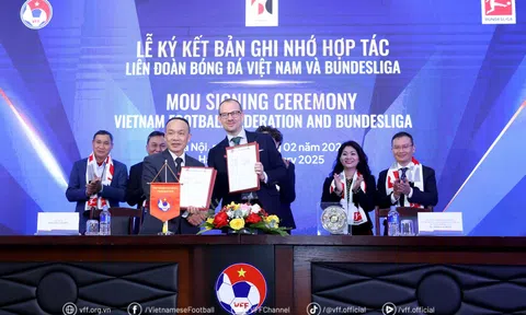 Liên đoàn Bóng đá Việt Nam và Bundesliga tổ chức lễ ký kết bản ghi nhớ hợp tác mới tại Hà Nội
