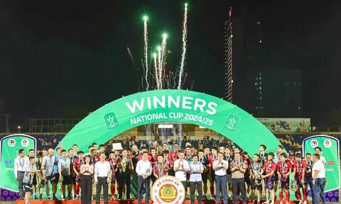 Thắng đậm chủ nhà Sông Lam Nghệ An, CLB Công An Hà Nội vô địch Cúp Quốc gia 2024-2025