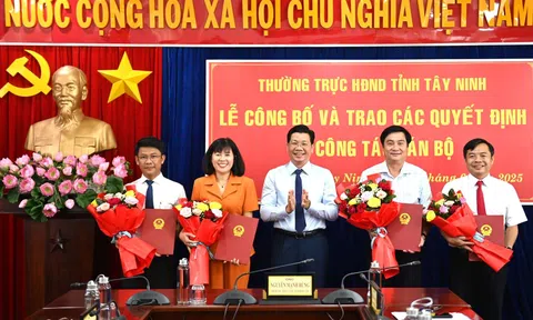 Tây Ninh: Công bố và trao quyết định về công tác cán bộ tỉnh