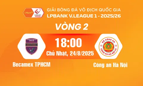 Trực tiếp bóng đá Becamex TPHCM vs CAHN 18h hôm nay 24/8/2025