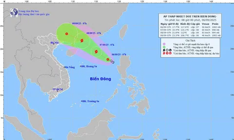 Áp thấp nhiệt đới trên biển Đông khả năng mạnh lên thành bão số 7