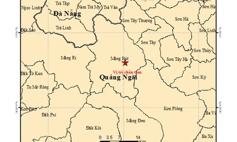 Xuất hiện động đất cường độ lớn ở Quảng Ngãi, gây rung lắc diện rộng