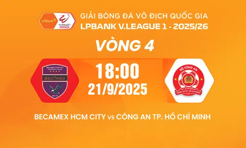 VTV5 Trực tiếp bóng đá Becamex TP.HCM vs CA TP.HCM 18h00 hôm nay 21/9/2025