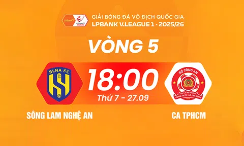 Trực tiếp bóng đá SLNA vs CA TP.HCM 18h00 hôm nay 27/9/2025