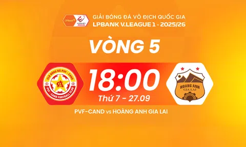 VTV5 Trực tiếp bóng đá PVF-CAND vs HAGL 18h00 hôm nay 27/9/2025