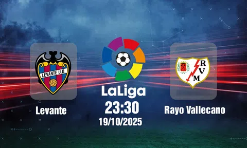 Trực tiếp bóng đá Levante vs Rayo Vallecano, La Liga, 23h30 hôm nay 19/10/2025