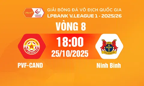 VTV5 Trực tiếp bóng đá PVF-CAND vs Ninh Bình 18h00 hôm nay 25/10/2025
