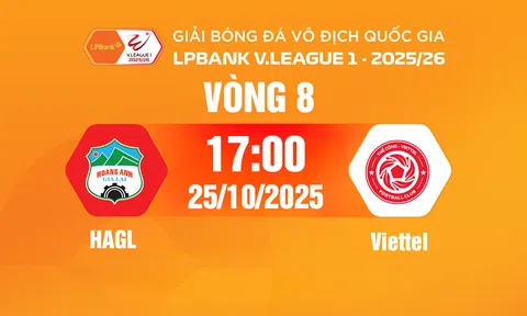 Trực tiếp bóng đá HAGL vs Thể Công Viettel 17h00 hôm nay 26/10/2025