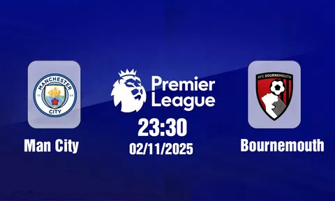 Trực tiếp bóng đá Man City vs Bournemouth Ngoại hạng Anh 23h30, 2/11/2025