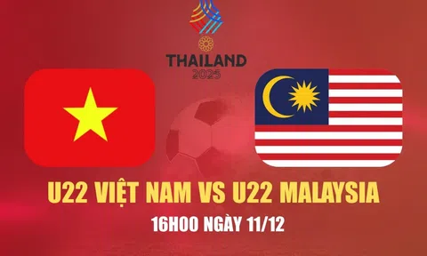 VTV5 Trực tiếp bóng đá U22 Việt Nam vs U22 Malaysia, SEA Games 33, 16h00 hôm nay 11/12/2025