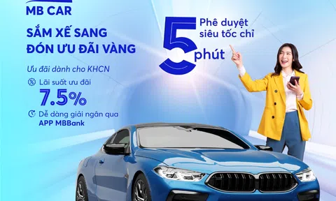 MB cho vay mua ôtô phê duyệt siêu tốc chỉ trong 5 phút
