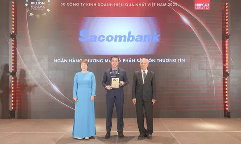 Sacombank lần thứ 3 vào “Top 50 Công ty kinh doanh hiệu quả nhất Việt Nam”