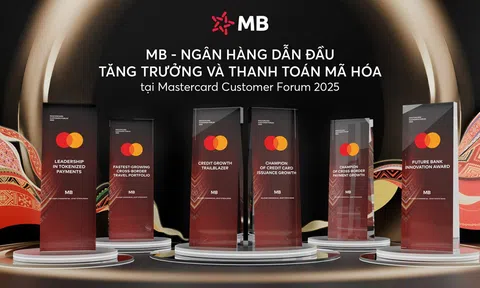 MB được Mastercard vinh danh là ngân hàng dẫn đầu về tăng trưởng chi tiêu quốc tế