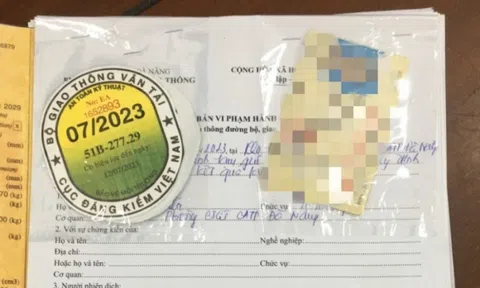 Xe chở khách loại 42 chỗ sử dụng giấy chứng nhận và tem kiểm định có dấu hiệu làm giả