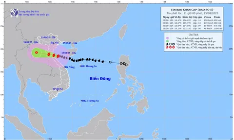 Bão số 5 bất ngờ di chuyển chậm lại