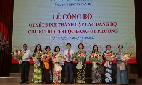 Công bố quyết định thành lập các Đảng bộ, Chi bộ trực thuộc Đảng ủy phường Tây Hồ
