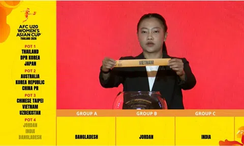 Kết quả bốc thăm chia bảng Vòng chung kết giải vô địch U20 nữ châu Á 2026