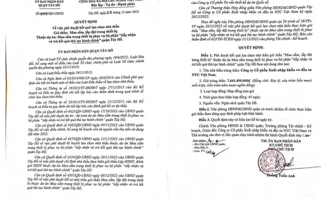 UBND quận Tây Hồ phản hồi về bài chuyên đề đấu thầu trên Tạp chí Doanh nghiệp và Kinh tế xanh