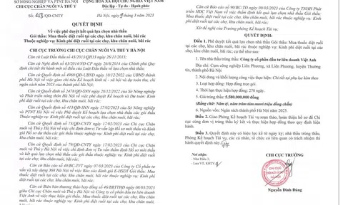 Chi cục Chăn nuôi và Thú Y Hà Nội lý giải về một số dấu hiệu bất thường tại gói thầu mua sắm thuốc diệt ruồi