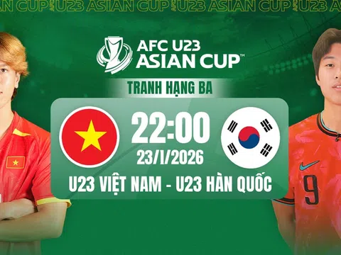 VTV2 Trực tiếp bóng đá U23 Việt Nam vs U23 Hàn Quốc, U23 Châu Á, 22h00 hôm nay 23/1/2026