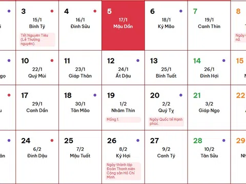 Lịch âm 5/3/2026, xem âm lịch hôm nay Thứ 5 ngày 5/3/2026
