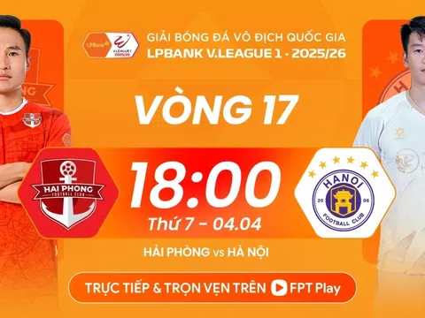 Trực tiếp bóng đá Hải Phòng vs Hà Nội FC 18h00 hôm nay 4/4/2026
