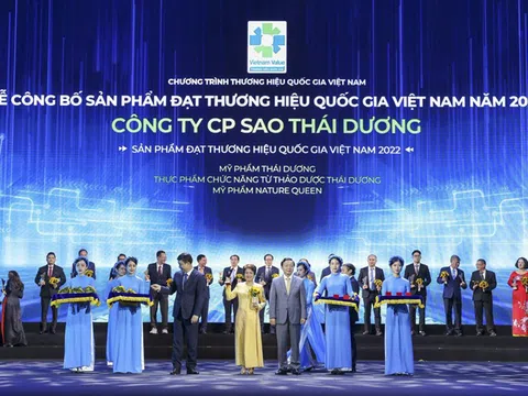 Sao Thái Dương có 3 sản phẩm đạt giải thưởng Thương hiệu Quốc gia Việt Nam 2022
