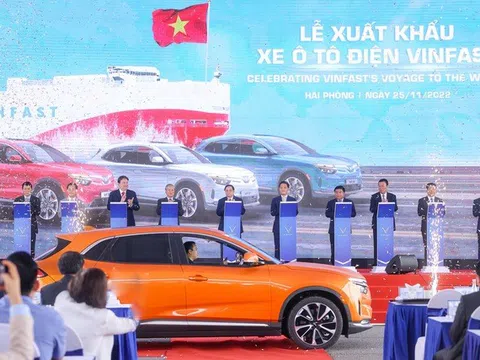 Thủ tướng Phạm Minh Chính dự lễ xuất khẩu lô xe ô tô điện đầu tiên sang thị trường Mỹ